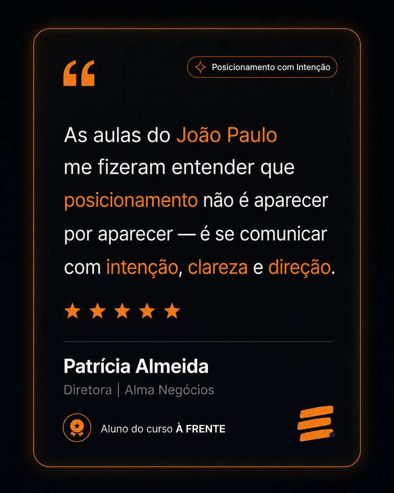 Depoimento de participante do À Frente