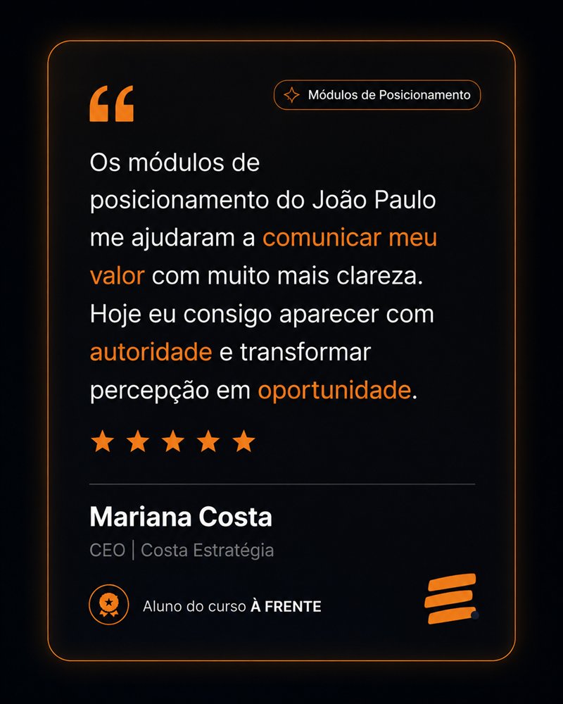 Depoimento de participante do À Frente